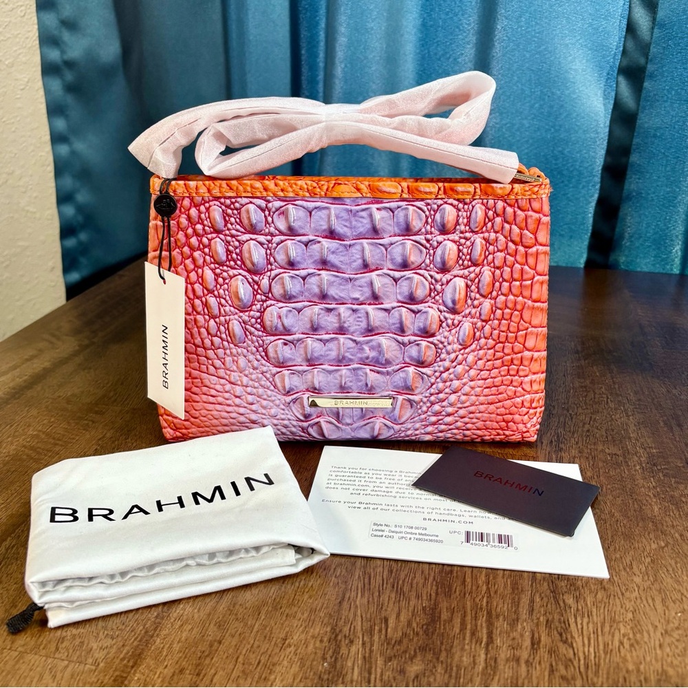 Brahmin NWT Lorelei - Daiquiri Ombre - Purple/Orange - VERY RARE - HTF - Picture 2 of 10